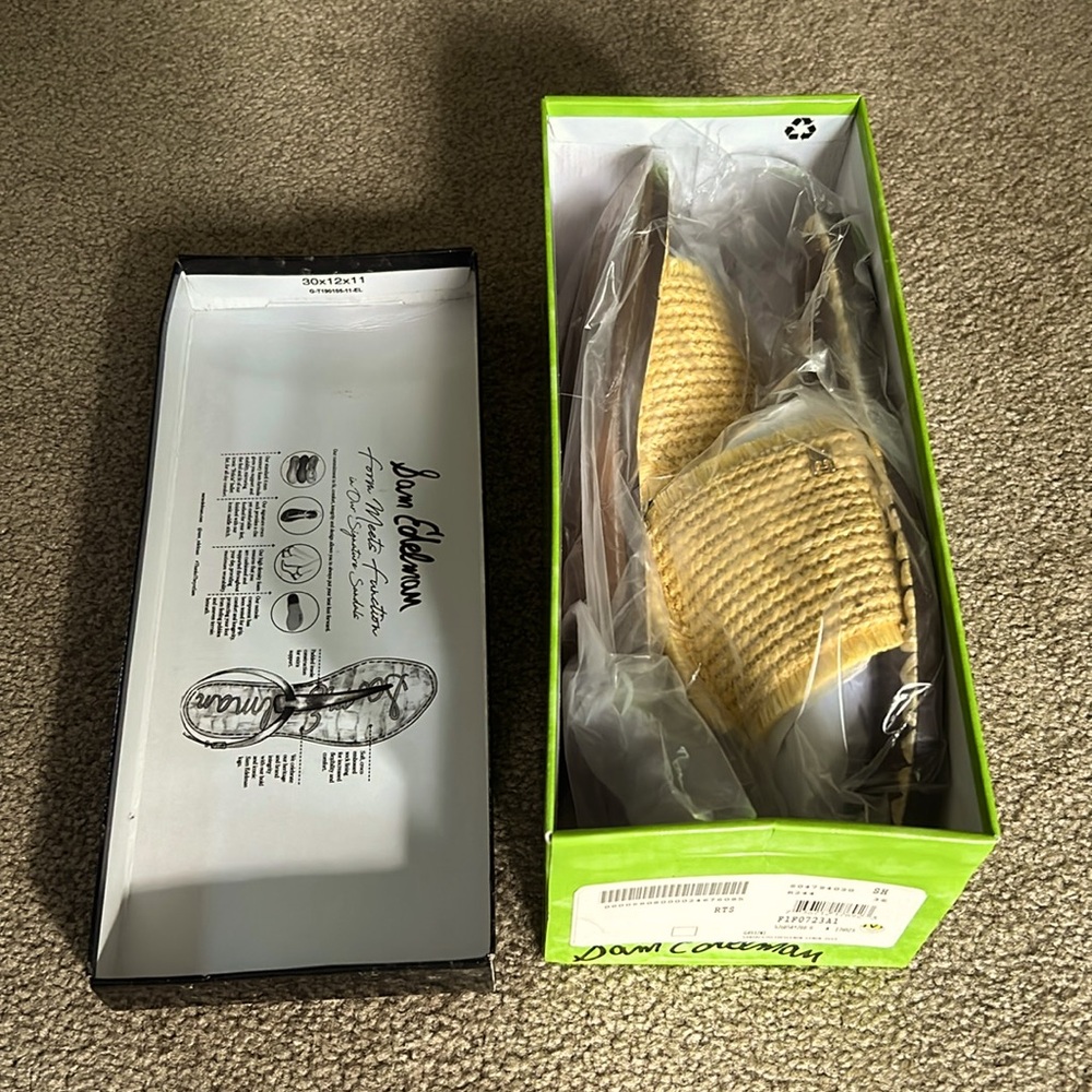 Sam Edelman Glenda Lemon Zest Raffia slide sandal - Picture 3 of 5